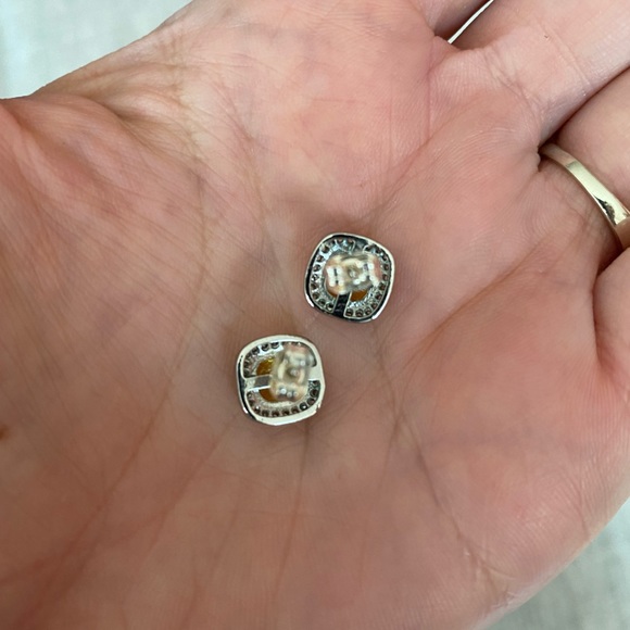 Yellow crystal and white crystals earrings - Picture 2 of 3